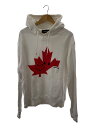 【中古】DSQUARED2◆パーカー/L/コットン/WHT/裏起毛/首周り、袖口汚れ使用感有【メンズウェア】|詳細画像
