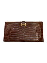 【中古】HERMES◆長財布/レザー/BRW/レディース【服飾雑貨他】