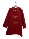 【中古】MIKI HOUSE◆ダッフルコート/130cm/ポリエステル/RED/13-3804-607【キッズ】
