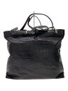 【中古】SAINT LAURENT◆クロコ型押し/トートバッグ/レザー/BLK/504873/パイピング擦れ有【バッグ】