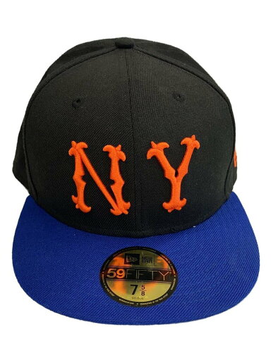 【中古】NEW ERA◆キャップ/7 5/8/コットン/BLK×BLU/メンズ/メッツ//【服飾雑貨他】 【中古】NEW ERA◆キャップ/7 5/8/コットン/BLK×BLU/メンズ/メッツ//【服飾雑貨他】
