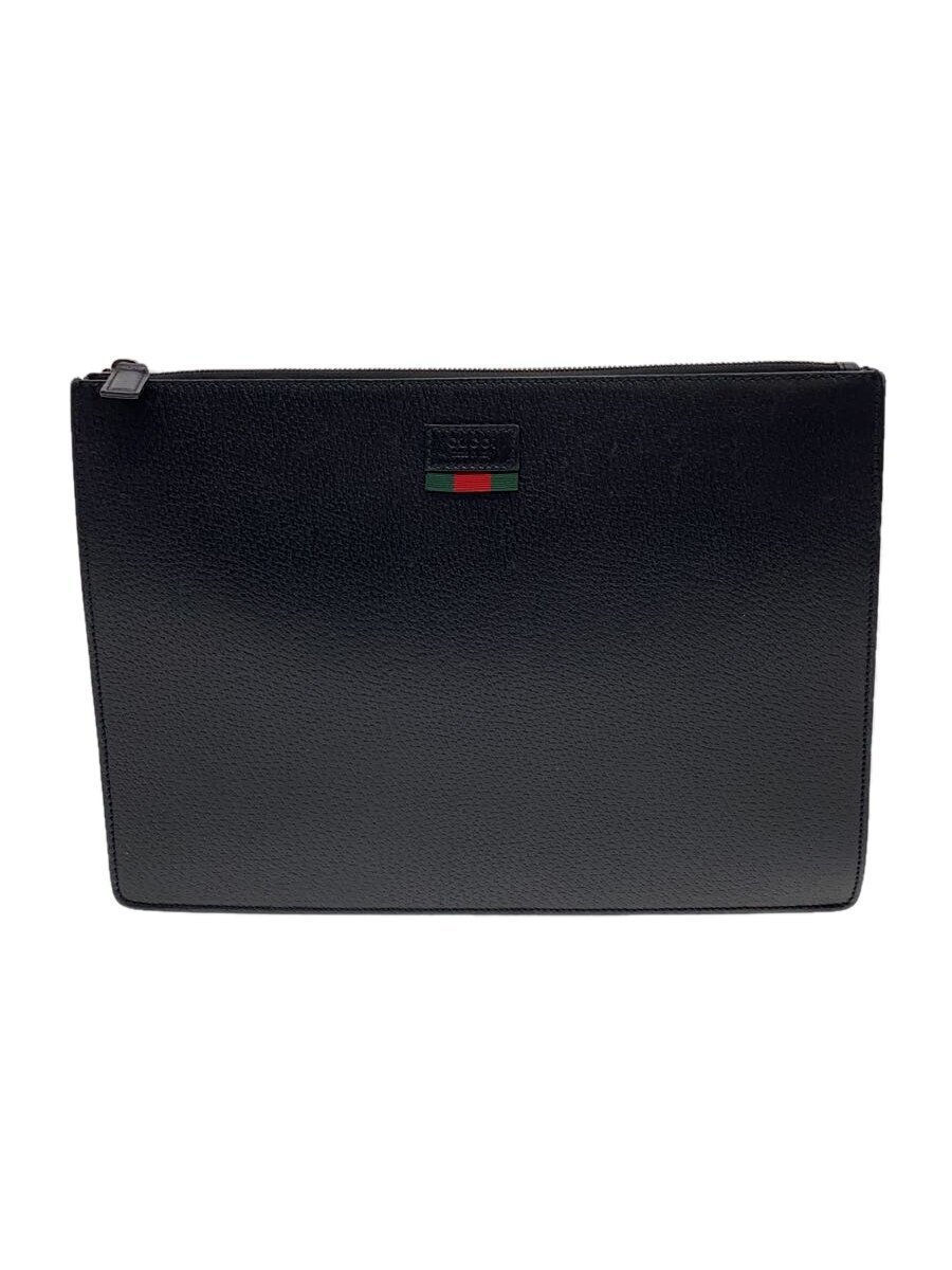 GUCCI - 【中古】GUCCI◆GUCCI グッチ シェリーショルダー/レザー/BLK/無地/450976【バッグ】