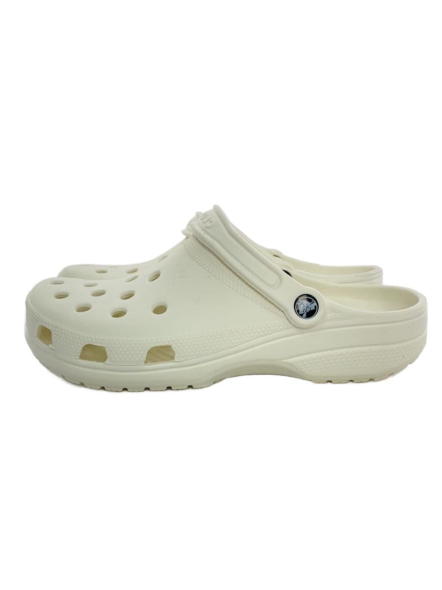 Crocs - 【中古】crocs◆サンダル/--/WHT/ポリエステル【シューズ】