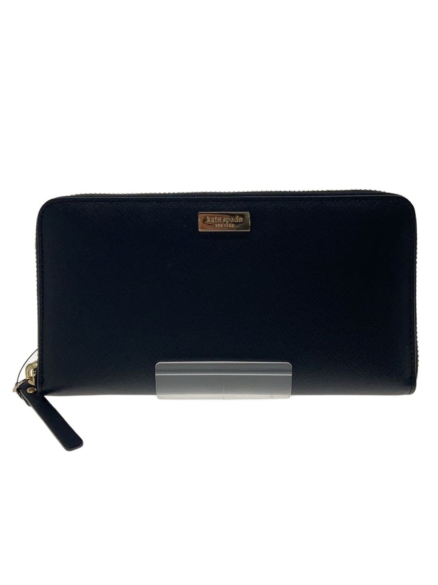 【中古】kate spade new york◆長財布/レザー/BLK/レディース/WLRU1498//【服飾雑貨他】