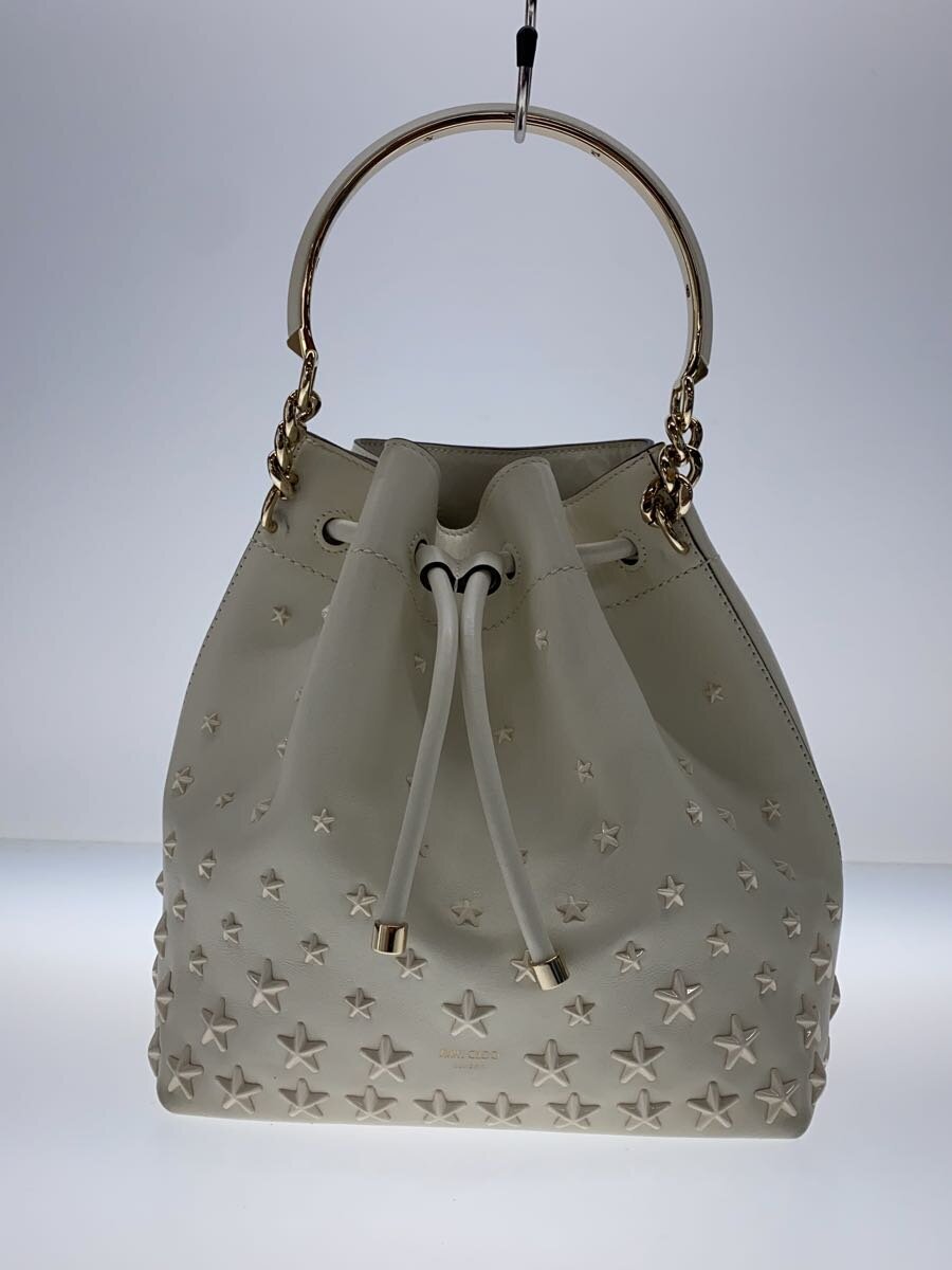 【中古】JIMMY CHOO◆ショルダーバッグ/レザー/WHT//【バッグ】