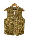【中古】RRL◆ダックハンターカモ/ベスト/XS/コットン/KHK/カモフラ【メンズウェア】