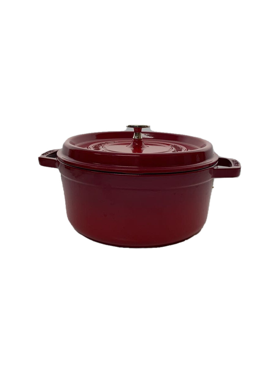 【中古】Staub◆ピコココット/鍋/容量:3.8L/サイズ:24cm/重量4.4/RED/中古品//【キッチン用品】