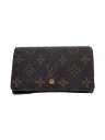 【中古】LOUIS VUITTON◆1)ポルト・モネ・ビエ・トレゾール_モノグラム・キャンバス_BRW/PVC/BRW/メンズ【服飾雑貨他】