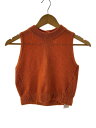 【中古】AMERI◆BACK WAIST OPEN KNIT TOP/ポリエステル/ORN/無地/0131019【レディースウェア】