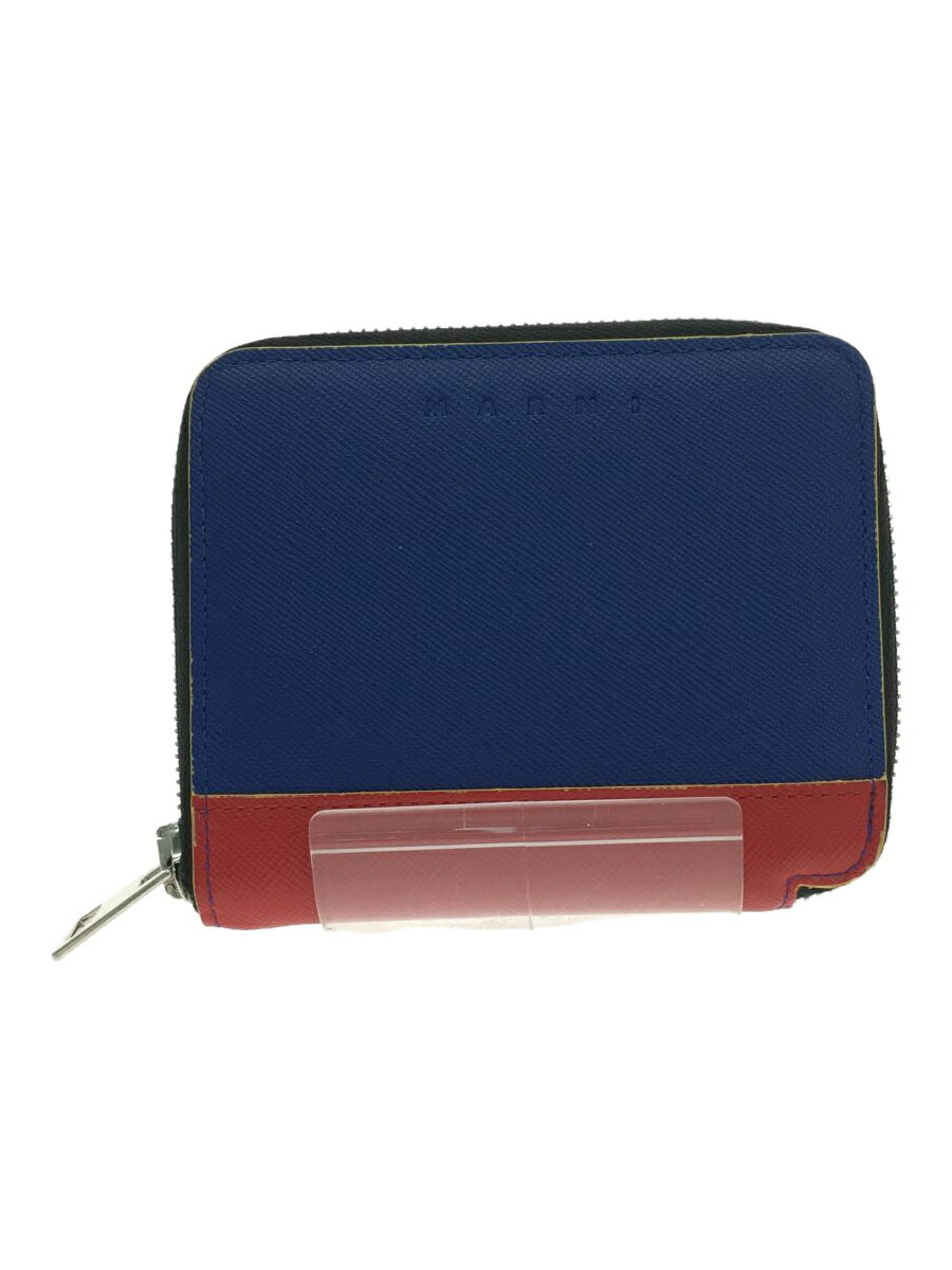 【中古】MARNI◆2つ折り財布/--/BLU/レ