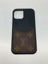 【中古】LOUIS VUITTON◆iPhone・バンパー12/12PRO_モノグラム_BRW/レザー/BLK/総柄/M80080【服飾雑貨他】(4)