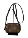 【中古】COACH◆ショルダーバッグ/レザー/BRW/花柄/22836【バッグ】