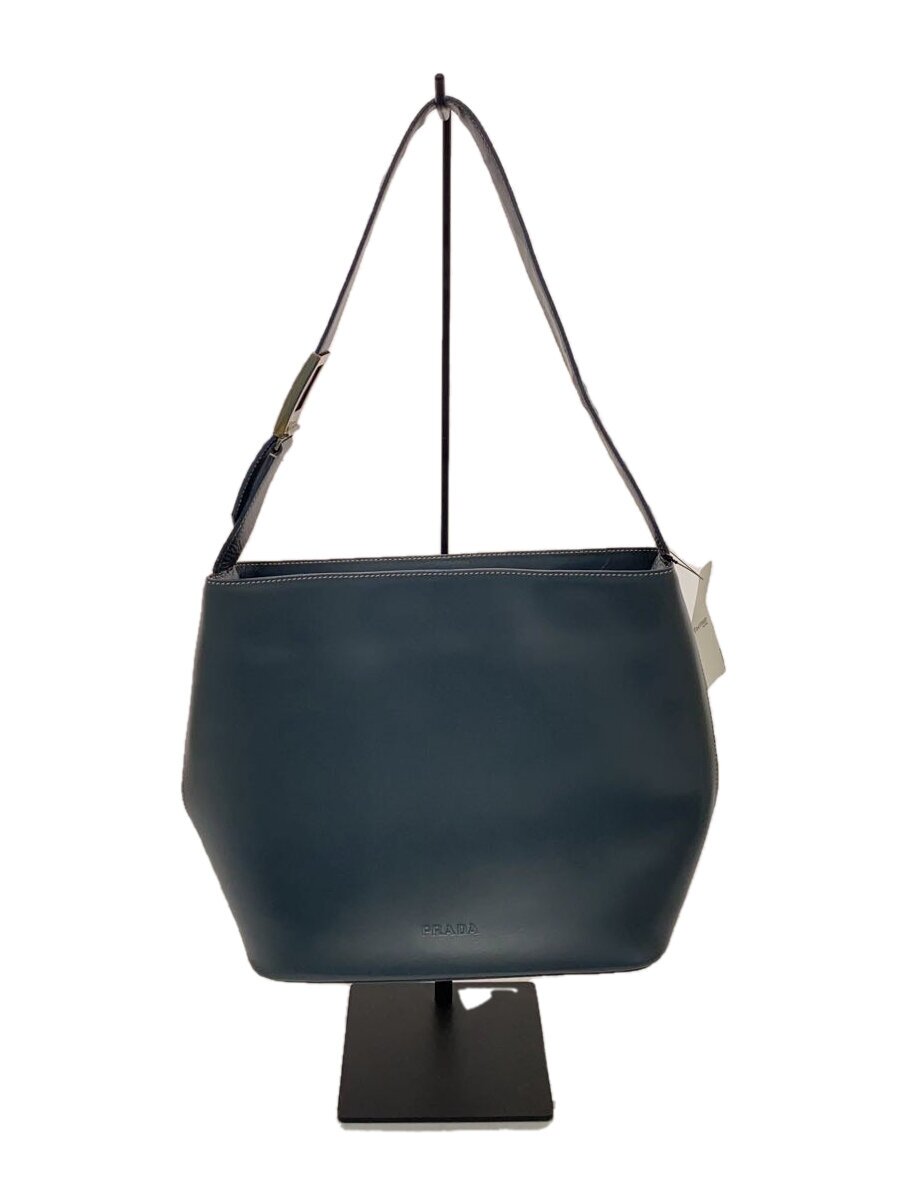 【中古】PRADA◆ハンドバッグ/レザー/IDG/無地【バッグ】