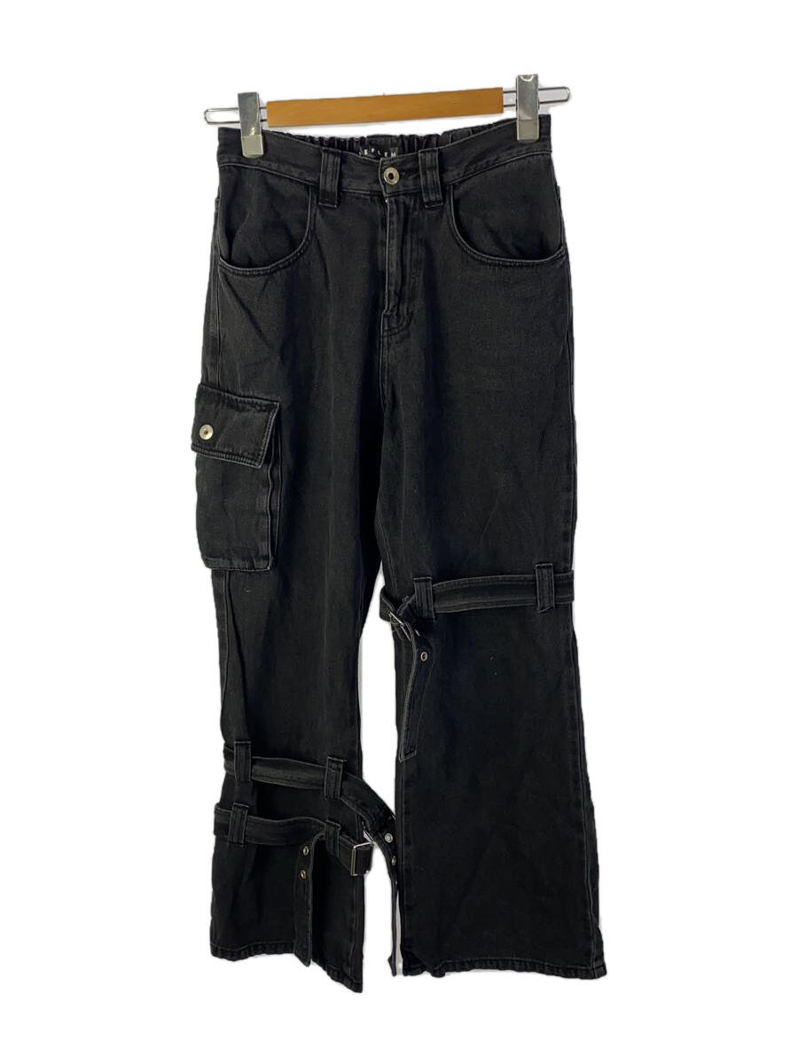 【中古】REFLEM◆ハーネスロゴテープデザインカーゴパンツ/ボトム/FREE/コットン/BLK/RF22-C12【メンズウェア】