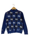 【中古】PEARLY GATES◆アーガイル/モックネック/ニット・セーター/1/ポリエステル/ネイビー/総柄/055-1270914【レディースウェア】