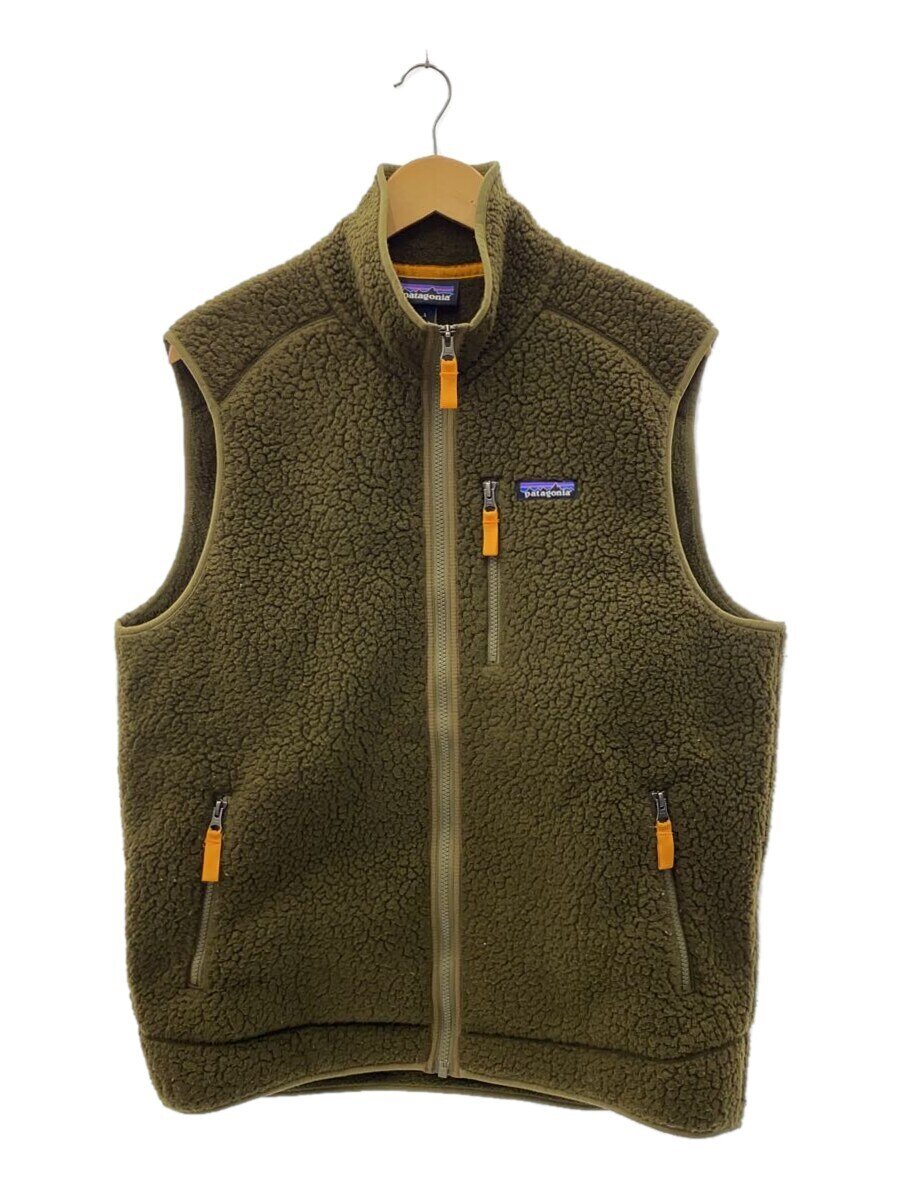 【中古】patagonia◆フリースベスト/L/ポリエステル/KHK/22820FA18【メンズウェア】
