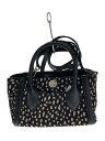 【中古】TORY BURCH◆ハラコ/ダルメシアン柄/ショルダーバッグ/ブラック/アニマル【バッグ】
