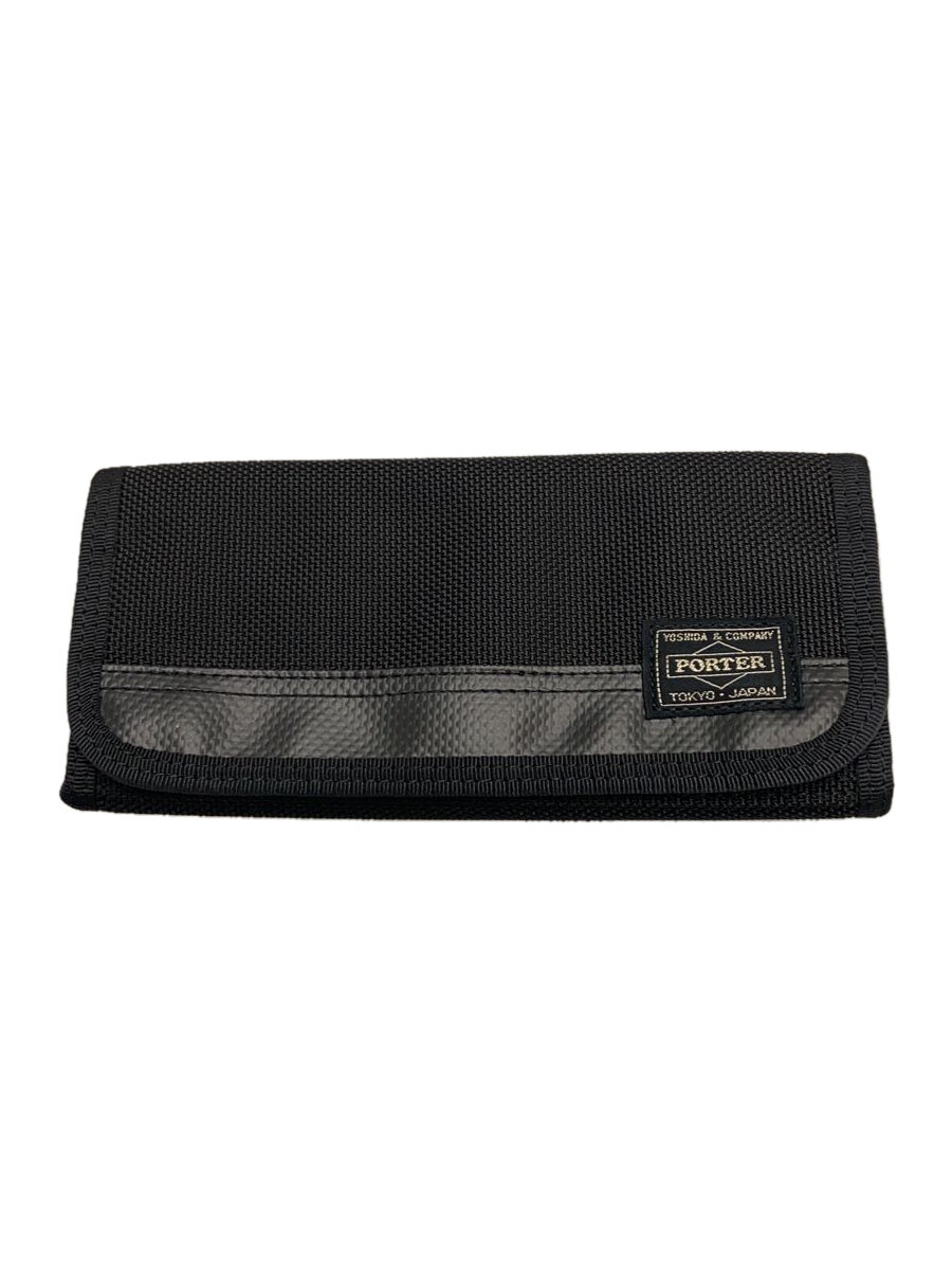 【中古】PORTER◆長財布/ナイロン/BLK/無地/メンズ【服飾雑貨他】