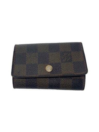 【中古】LOUIS VUITTON◆ミュルティクレ6_ダミエ・エベヌ_BRW/レザー/BRW/総柄/レディース/使用感あり【服飾雑貨他】 【中古】LOUIS VUITTON◆ミュルティクレ6_ダミエ・エベヌ_BRW/レザー/BRW/総柄/レディース/使用感あり【服飾雑貨他】