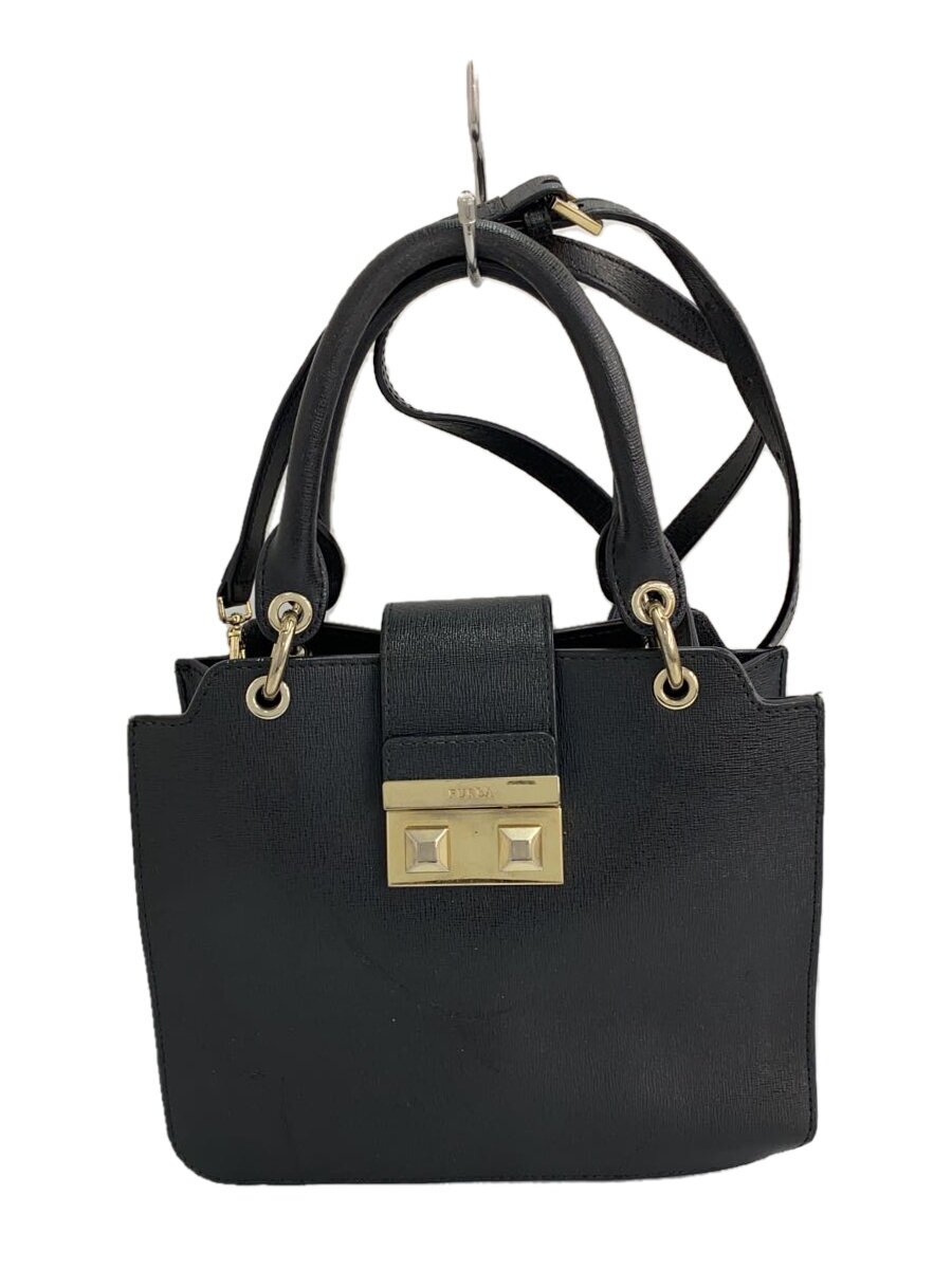 Furla - 【中古】FURLA◆ショルダーバッグ/--/BLK/無地【バッグ】