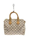【中古】LOUIS VUITTON◆スピーディ・バンドリエール25_ダミエ・アズール_WHT/PVC/WHT【バッグ】