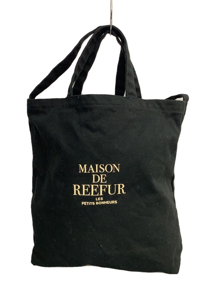 【中古】MAISON DE REEFUR◆トートバッグ/キャンバス/BLK【バッグ】