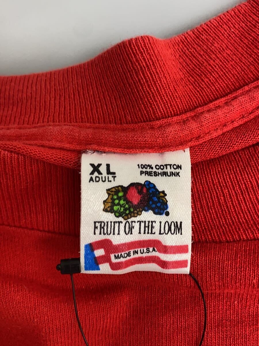 【中古】FRUIT OF THE LOOM◆this aint no bull/USA製/Tシャツ/XL/コットン/RED/プリント【メンズウェア】