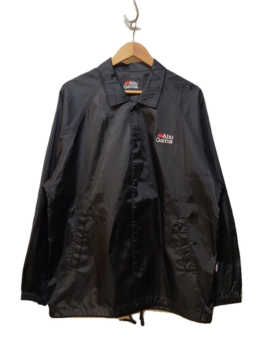 【中古】Abu Garcia◆ナイロンジャケット/L/ナイロン/BLK/無地/コーチジャケット【メンズウェア】