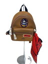【中古】COACH◆リュック/レザー/キャメル/無地/F59356【バッグ】