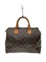 【中古】LOUIS VUITTON◆1)スピーディ30_モノグラム・キャンバス_BRW/PVC/BRW/モノグラム【バッグ】