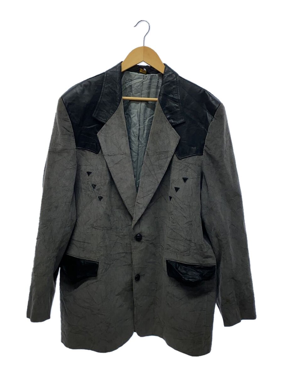 【中古】Pioneer Wear◆70s/コーデュロイジャケット/レザーヨーク/テーラードジャケット/--/コーデュロイ/グレー//【メンズウェア】