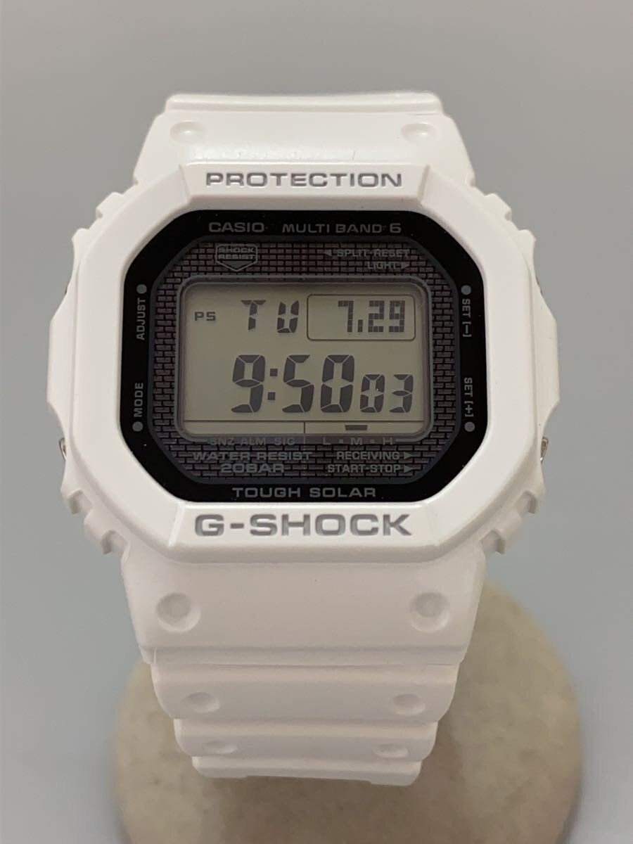 【中古】CASIO◆ソーラー腕時計_G-SHOCK/デジタル/ラバー/WHT【服飾雑貨他】