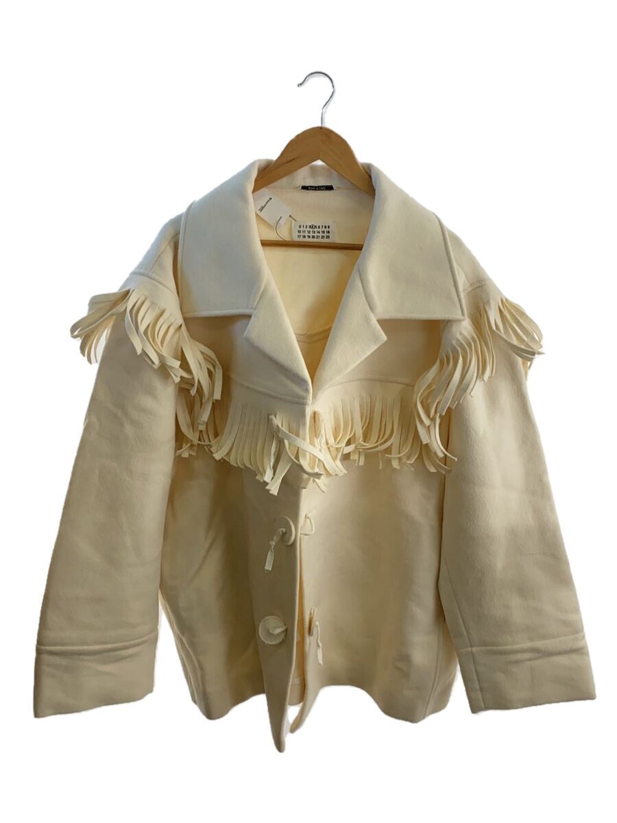 【中古】Maison Margiela◆I/19AW/フリンジコート/S/ウール/CRM/S51AM0346//【レディースウェア】