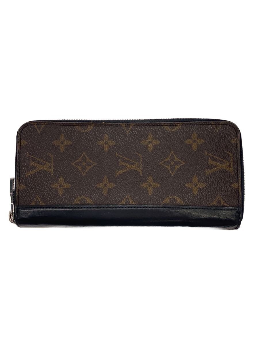【中古】LOUIS VUITTON◆ジッピー・ウォレット・ヴェルティカル_モノグラム・マカサー/PVC/BRW/総柄/メンズ【服飾雑貨他】