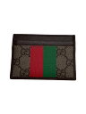 【中古】GUCCI◆カードケース/レザー/BRW/総柄/メンズ/673002・0416【服飾雑貨他】