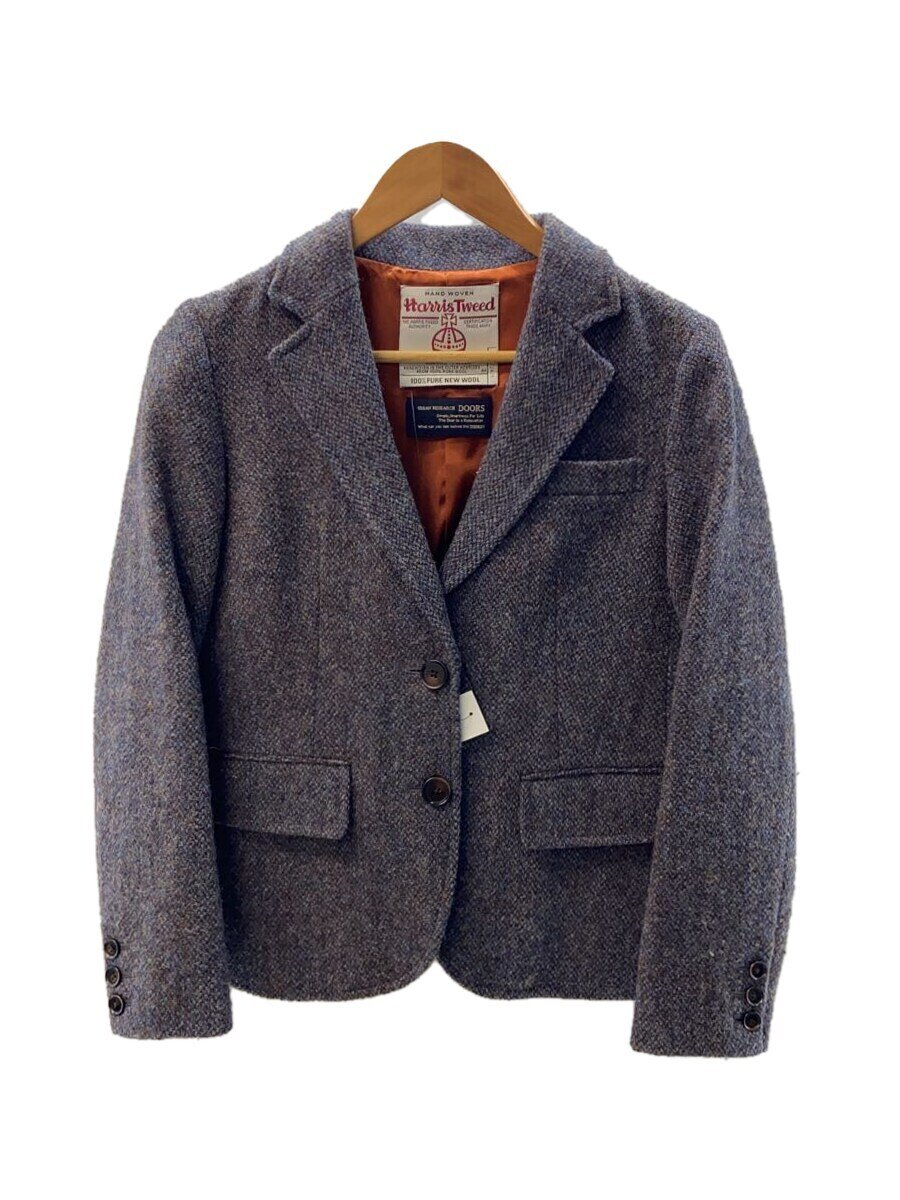 【中古】HARRIS TWEED◆テーラードジャケット/one/ウール/インディゴ/無地/DL9-M5008【メンズウェア】