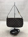 【中古】LOUIS VUITTON◆ポシェット・アクセソワール_ダミエ・エベヌ_BRW/PVC/BRW【バッグ】