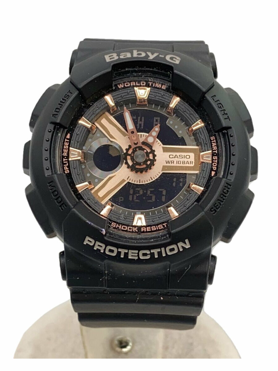 【中古】CASIO◆クォーツ腕時計・Baby-G/デジアナ/BLK【服飾雑貨他】