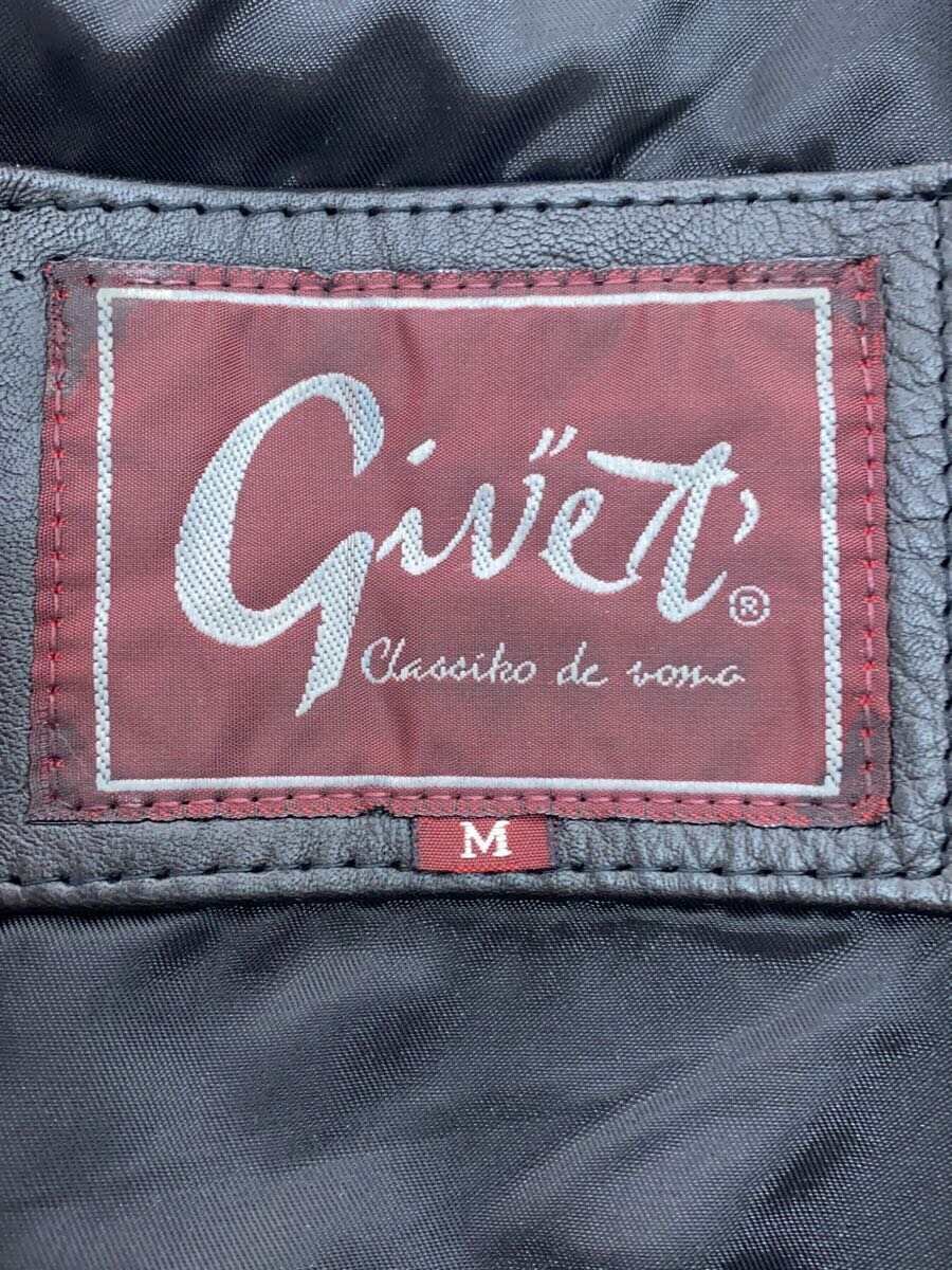 【中古】GIVET/レザージャケット・ブルゾン/M/牛革/BLK//【メンズウェア】
