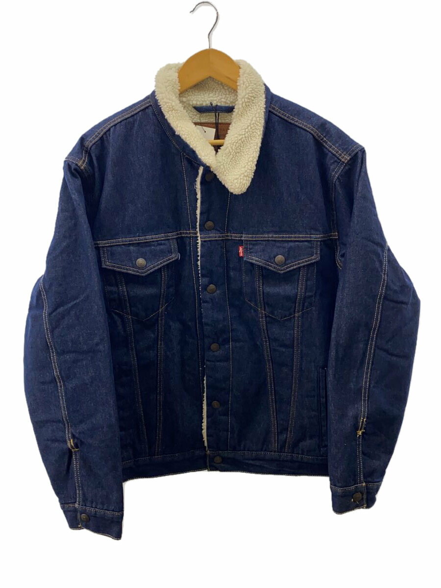 【中古】Levi’s◆BIG E/puremium/ボアャケット/XL/コットン/BLU/ブルー/無地【メンズウェア】