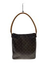 【中古】LOUIS VUITTON◆ルーピングGM_モノグラム・キャンバス_BRW/PVC/BRW【バッグ】