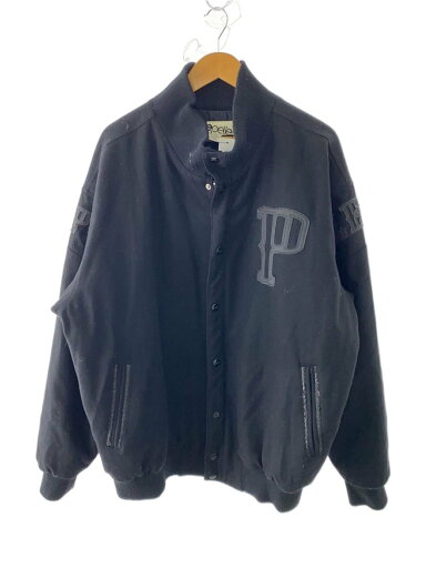 【中古】Pelle Pelle◆スタジャン/XXL/ウール/BLK【メンズウェア】 【中古】Pelle Pelle◆スタジャン/XXL/ウール/BLK【メンズウェア】