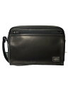 【中古】PORTER◆AMAZE/アメイズ/ポーチ/セカンドバッグ/牛革/ブラック/無地/022-03797-10【バッグ】