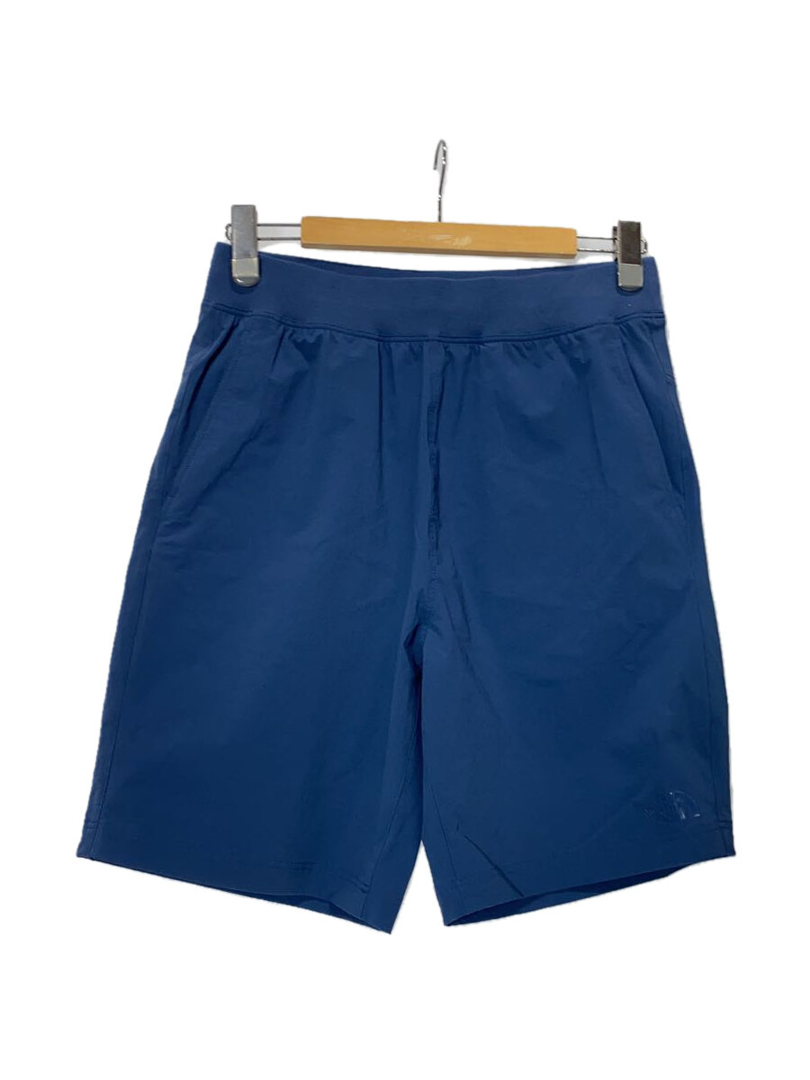 【中古】THE NORTH FACE◆TRAINING RIB SHORT_トレーニングリブショーツ/L/ナイロン/BLU/無地【メンズウェア】