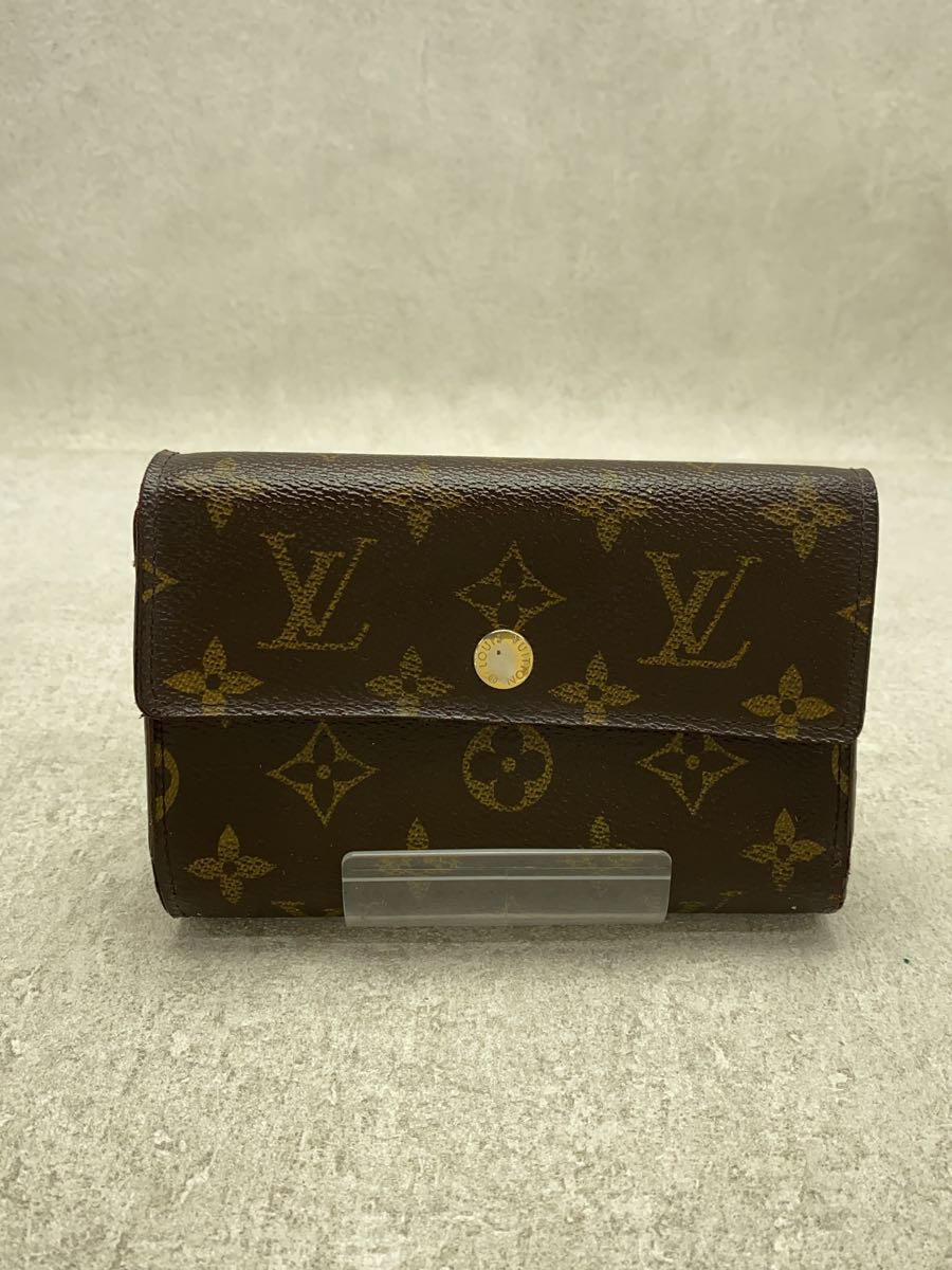 【中古】LOUIS VUITTON◆ポルト・フォイユ・アレクサンドラ_モノグラム・キャンバス_BRW/PVC/BRW/メンズ【服飾雑貨他】