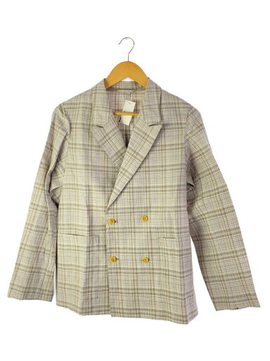 【中古】MACKINTOSH PHILOSOPHY◆GREY LABEL/サマーウールリネンダブルテーラードジャケット/2/グレー/チェック/4B/タグ付き【メンズウェア】 【中古】MACKINTOSH PHILOSOPHY◆GREY LABEL/サマーウールリネンダブルテーラードジャケット/2/グレー/チェック/4B/タグ付き【メンズウェア】