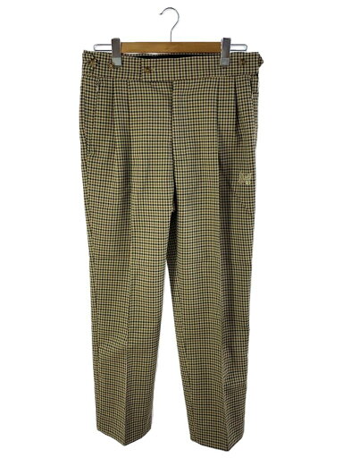 【中古】Needles◆24AW/W.U. Tucked Side Tab Trousボトム/M/ポリエステル/BEG/千鳥格子/P【メンズウェア】 【中古】Needles◆24AW/W.U. Tucked Side Tab Trousボトム/M/ポリエステル/BEG/千鳥格子/P【メンズウェア】