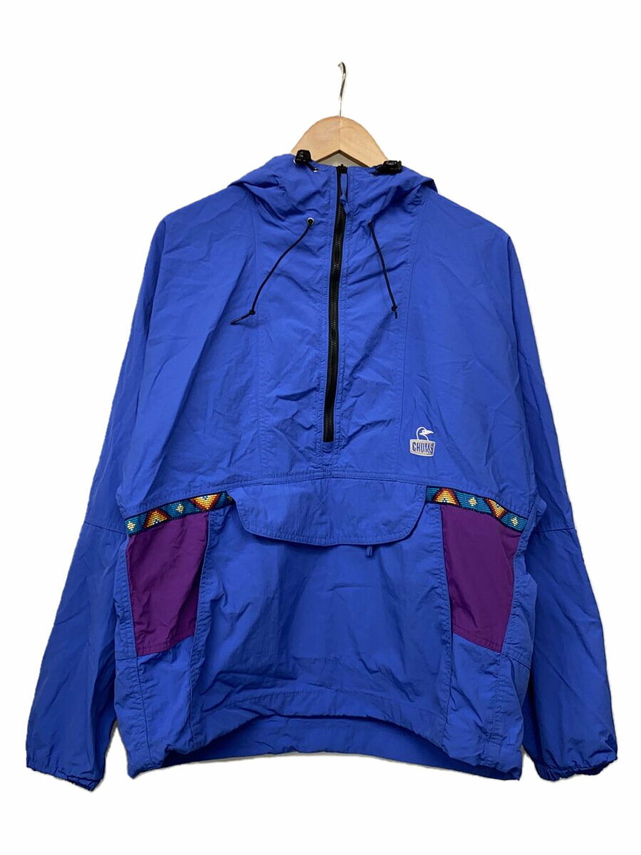 【中古】CHUMS◆Camp Field Pullover Hoodie/パーカー/L/ナイロン/BLU/無地/CH04-1337【メンズウェア】