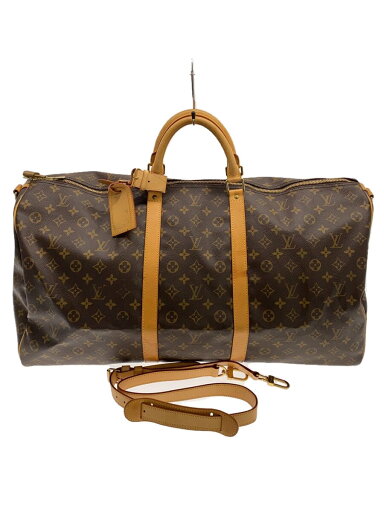【中古】LOUIS VUITTON◆キーポル・バンドリエール60_モノグラム・キャンバス_BRW/PVC/BRW【バッグ】 【中古】LOUIS VUITTON◆キーポル・バンドリエール60_モノグラム・キャンバス_BRW/PVC/BRW【バッグ】