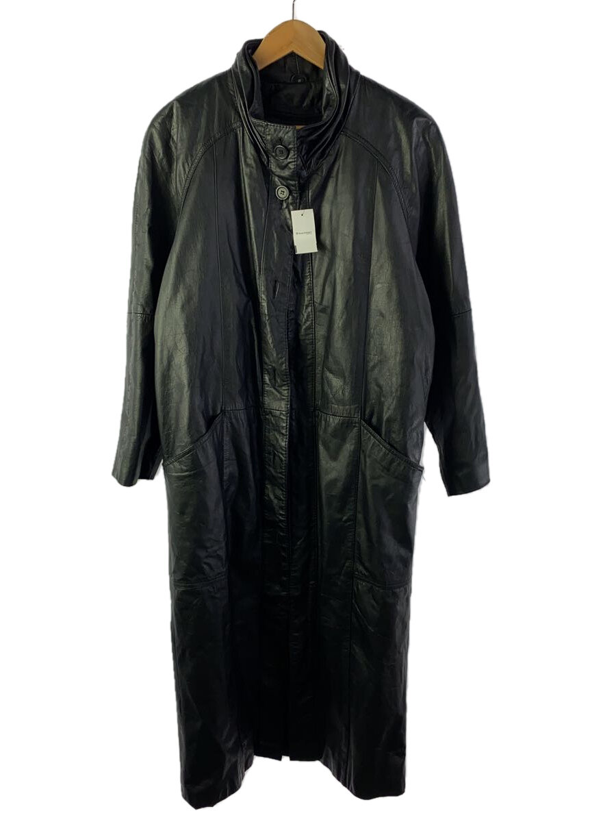 【中古】PELLE/チェスターコート/S/レザー/BLK【メンズウェア】